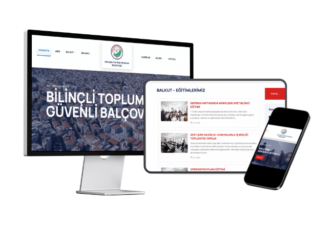 Balçova Afet web sitesi tasarımı